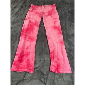 Juicy Couture Pink Tie Dye Velour Track Pants Made in USA Girls‎ Size 14 Y2K